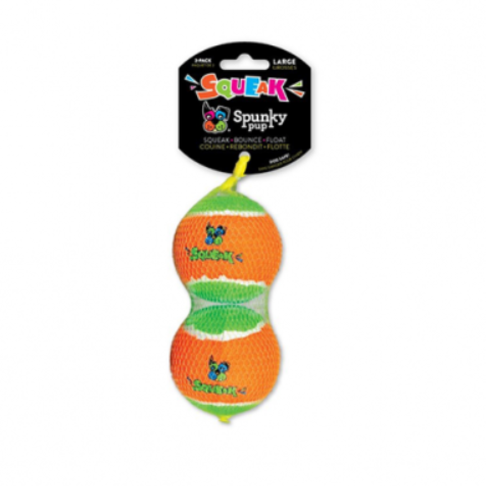 Spunky Pup Balles de tennis qui couinent - Paquet de 2