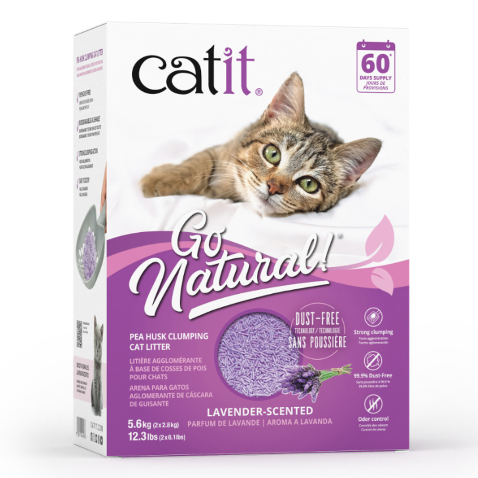 Catit Go Natural! - Pea Husk - Clumping Cat Litter - Lavender - 12.3 lbs