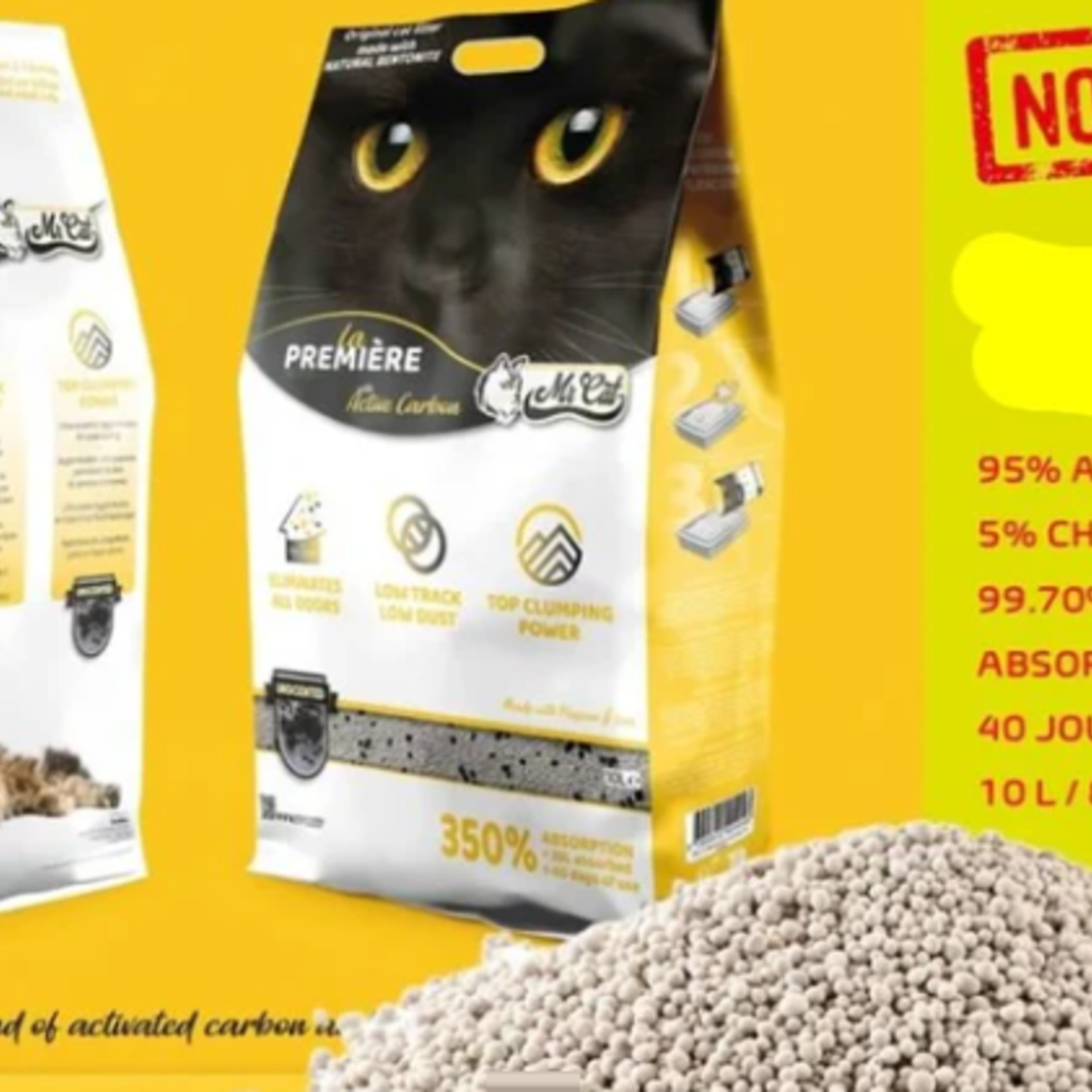 Mr Cat Litière de bentonite et de charbon actif - 8 kg