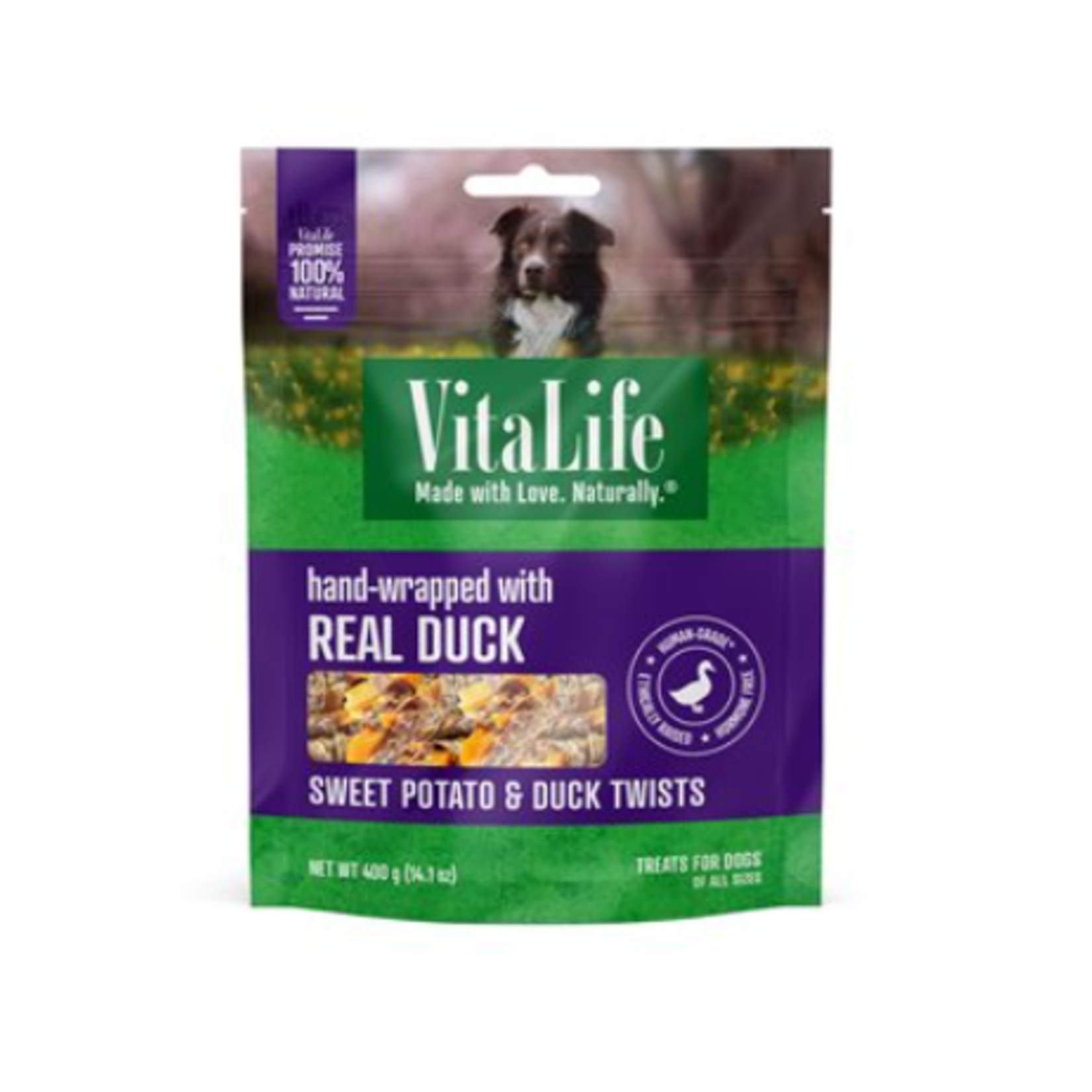 VitaLife Friandises séchées - Torsades de patates douces et de canard - 400 g