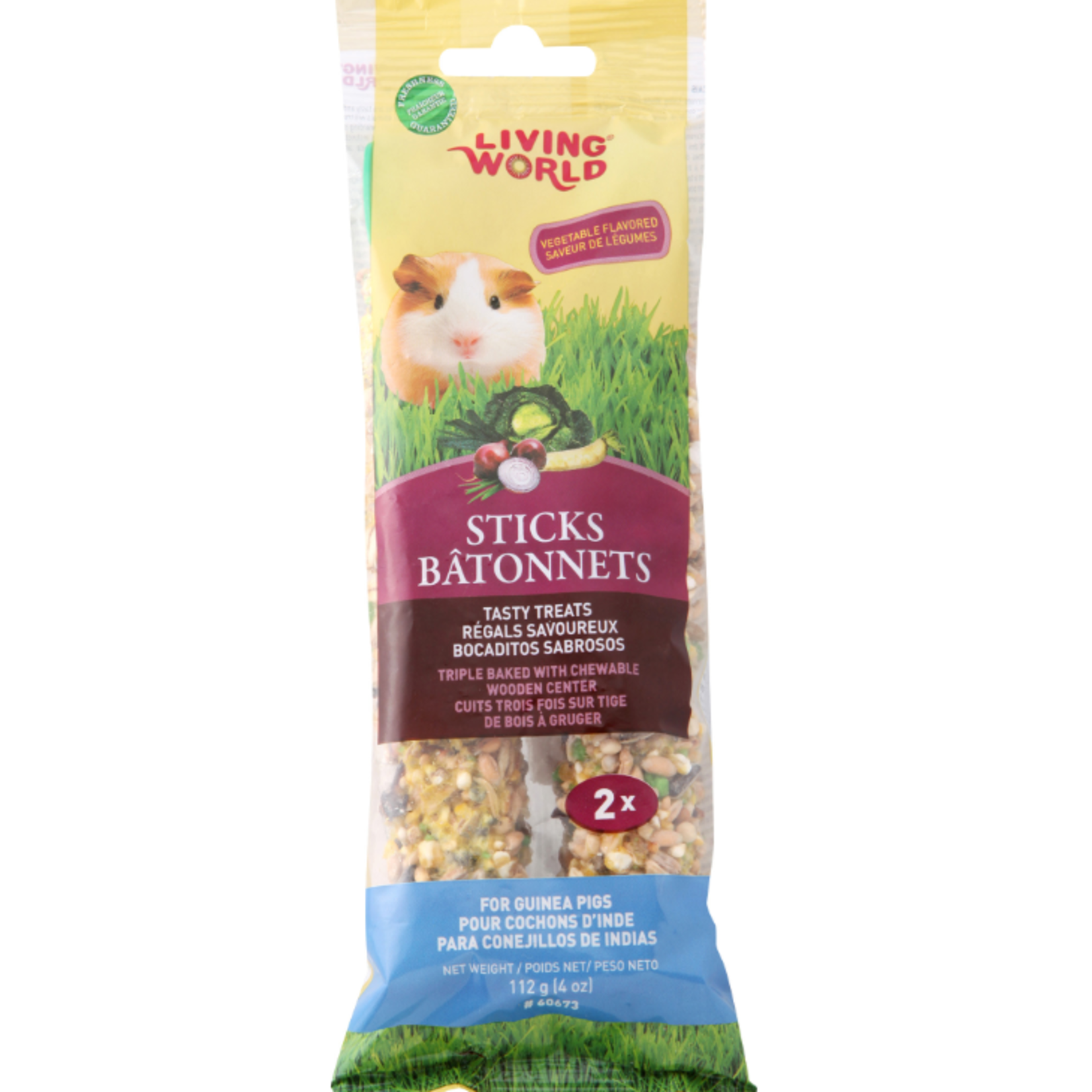 Living World Guinea Pig Sticks - Vegetable Flavour - Pack of 2 - 112 g