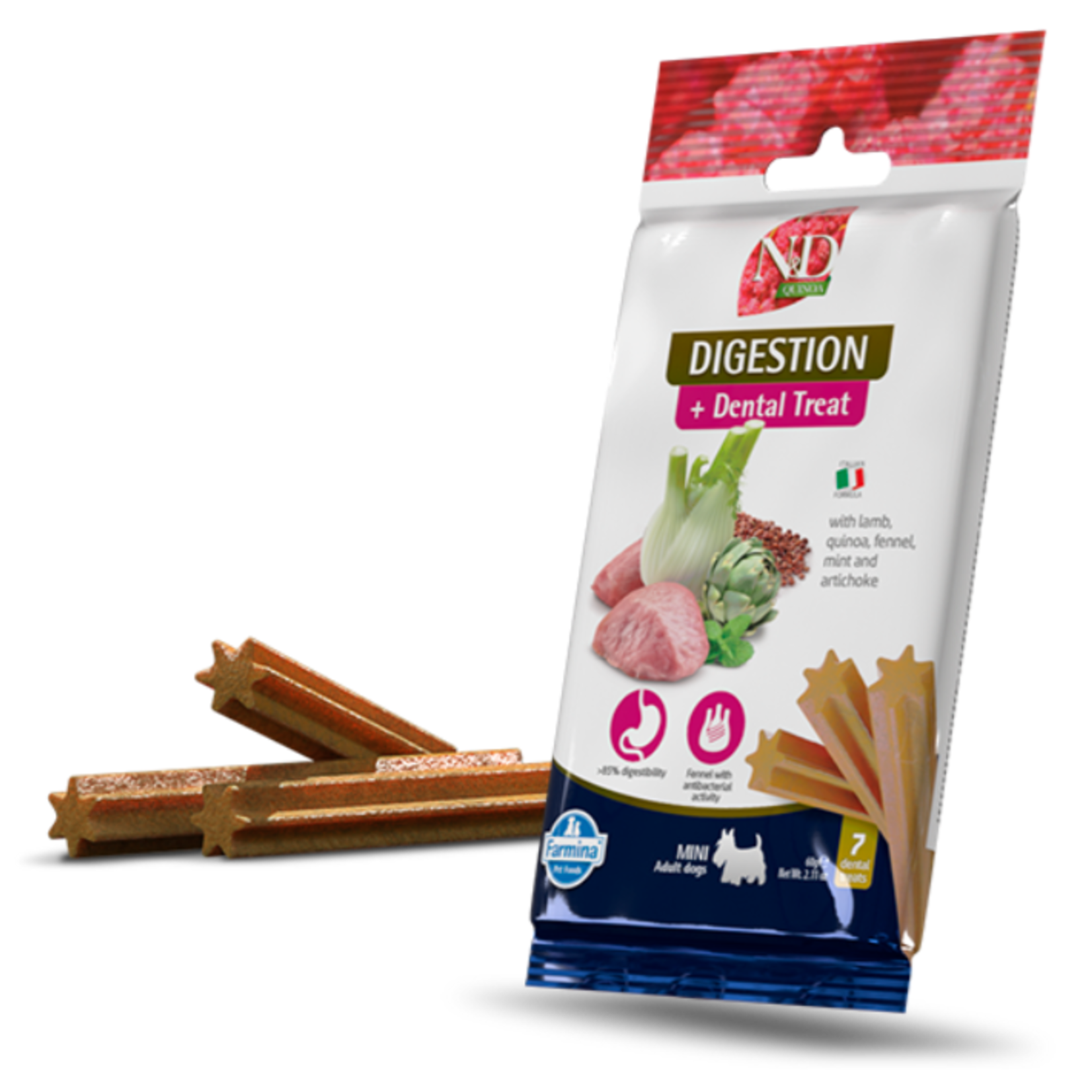 Farmina N&D Quinoa - Digestion - Gâteries Dentaires Pour Chien - Mini 60 g