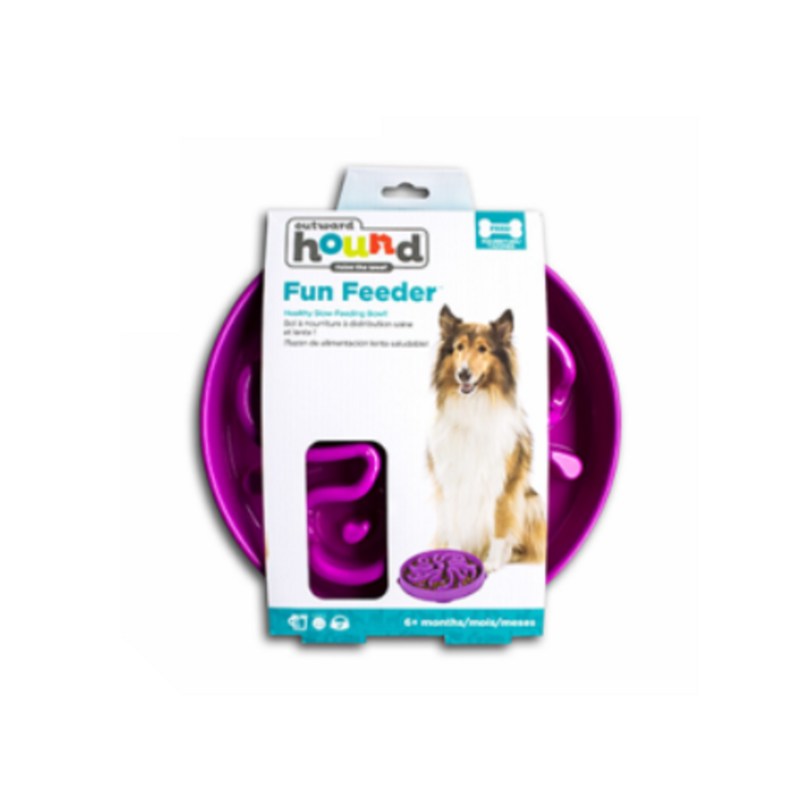 Outward Hound Slow Down Bowl  - Purple