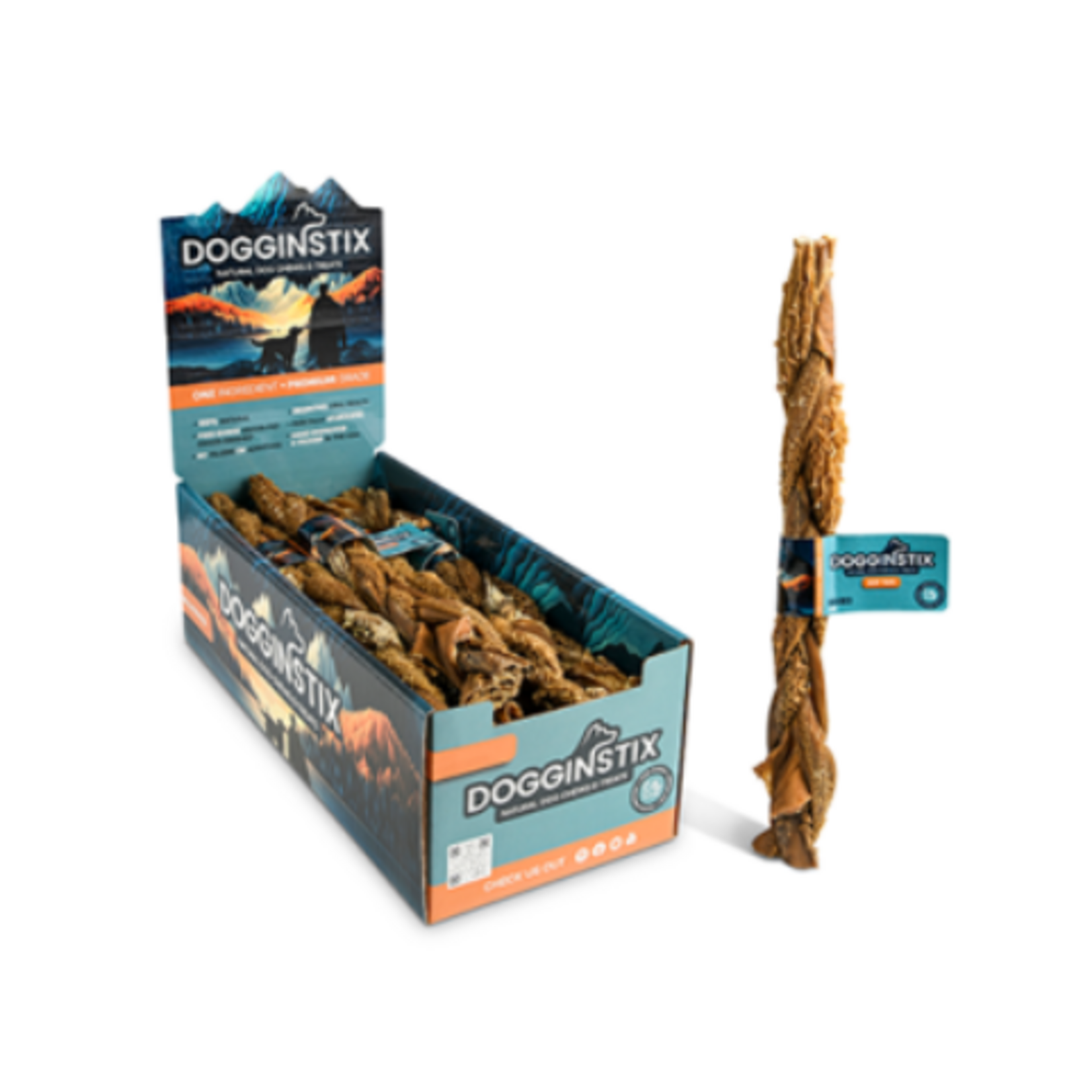 Dogginstix Braided Beef Tripe - 12 in - Sold individually