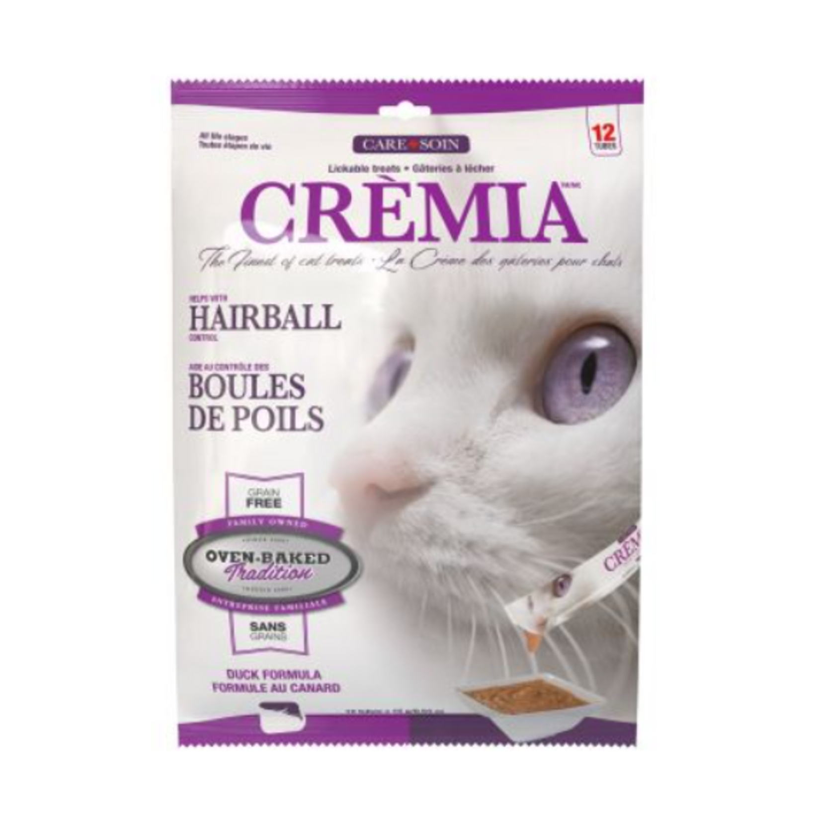 Oven-Baked Crèmia - Gâterie à lécher pour chats - Contrôle des boules de poils - Canard - 15 g