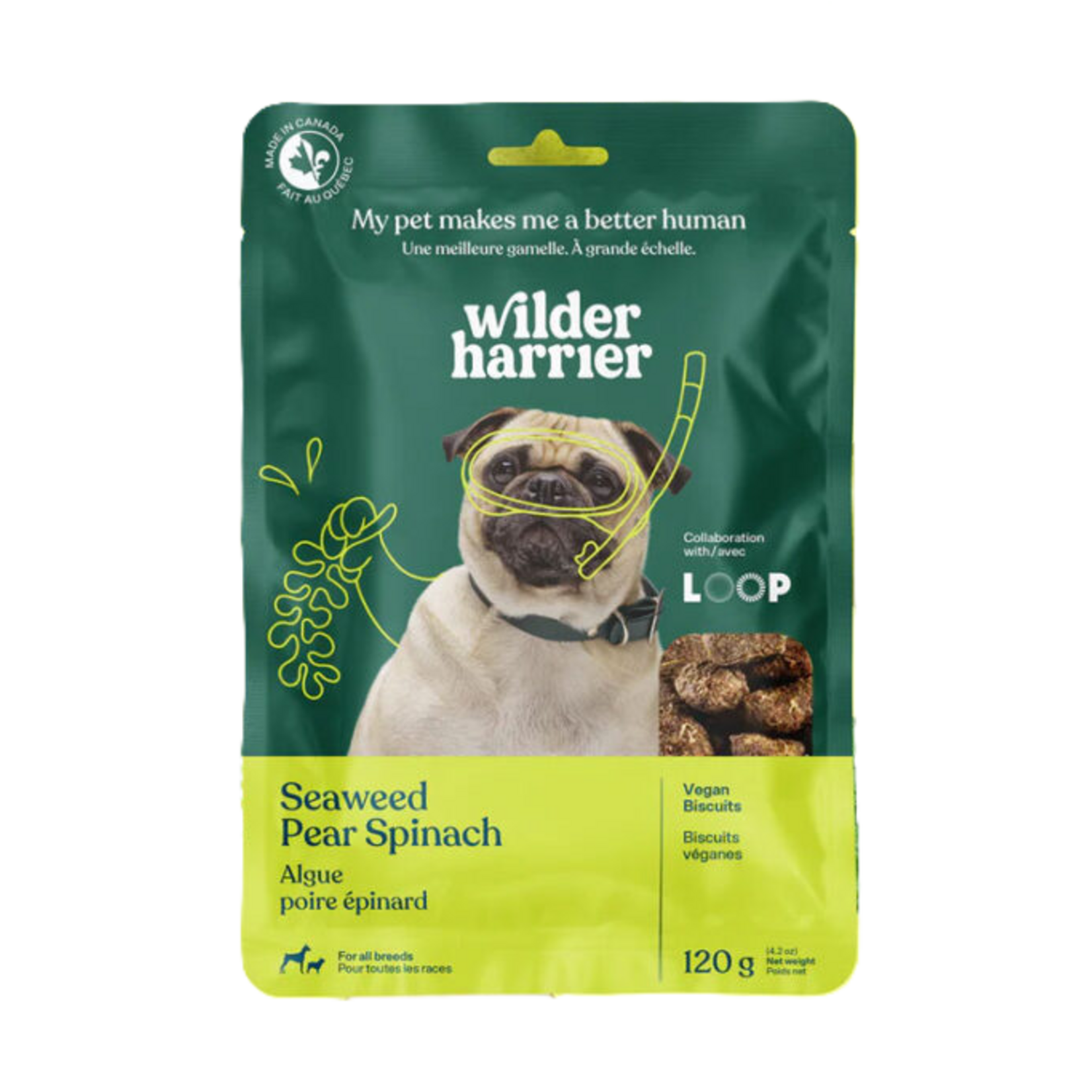 Wilder Harrier Vegan Biscuits - Seaweed & Pear & Spinach - 120g
