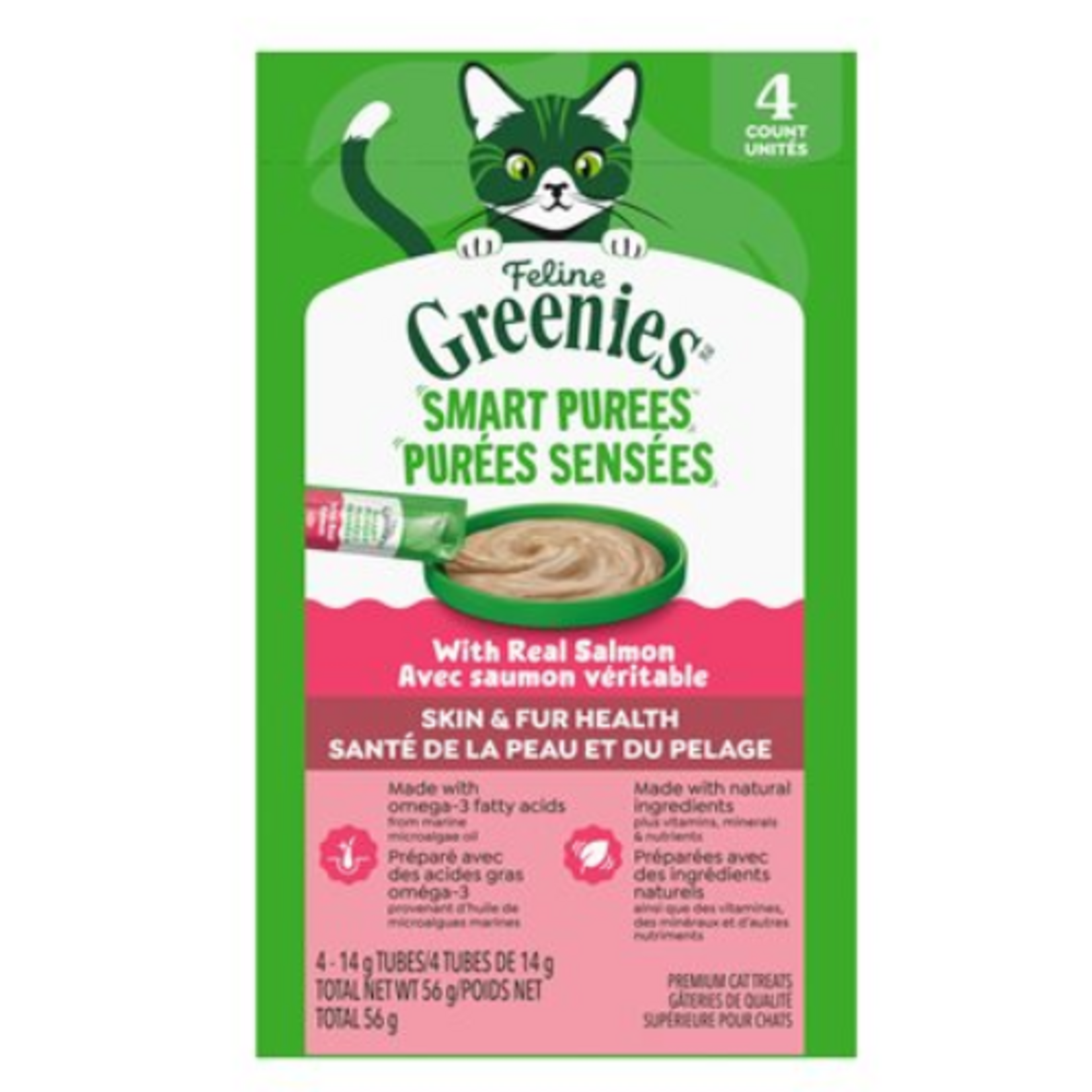 Greenies Purées - Peau et pelage - Saumon - 4 / 14 g