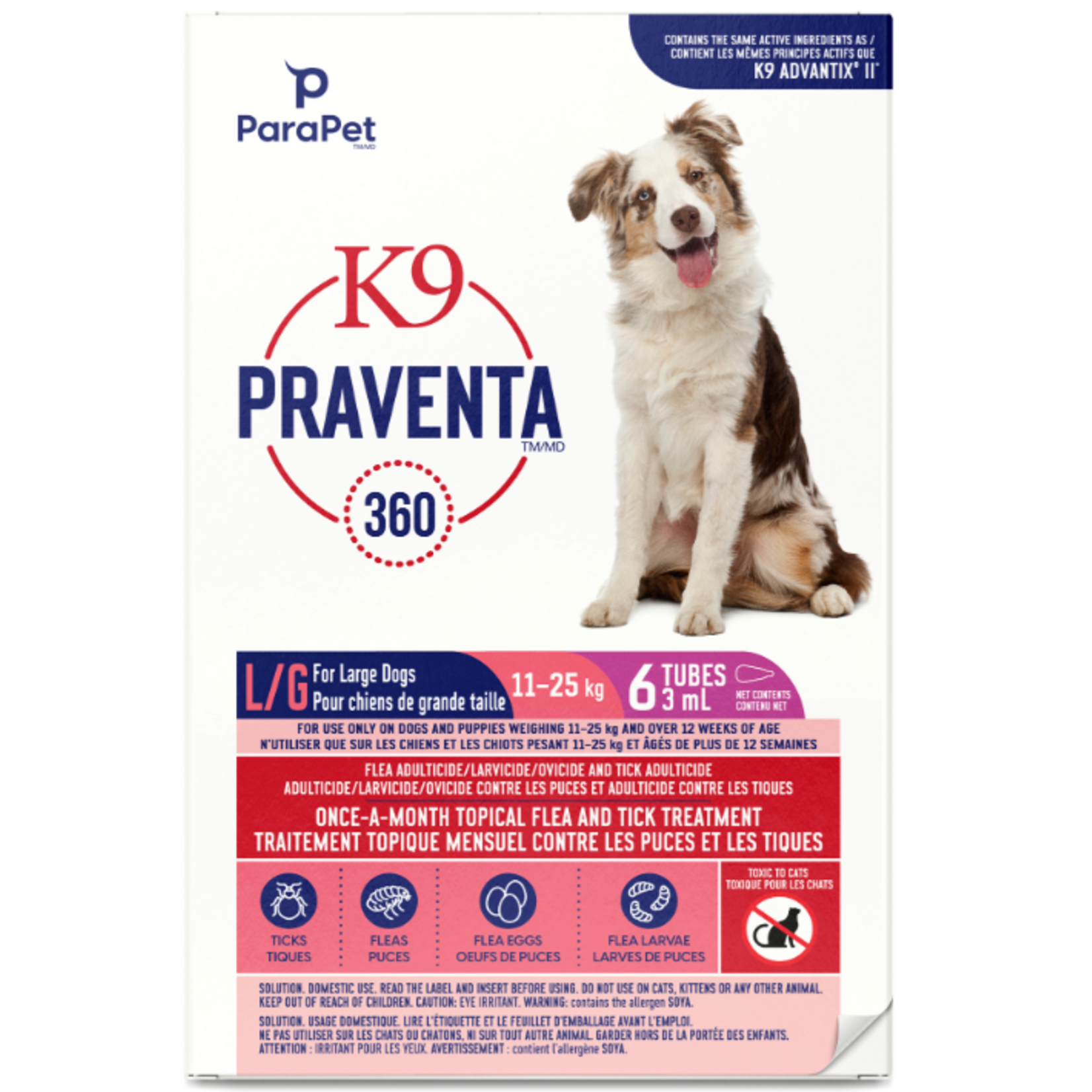 ParaPet K9 Praventa - Flea & Tick - 6 Tubes