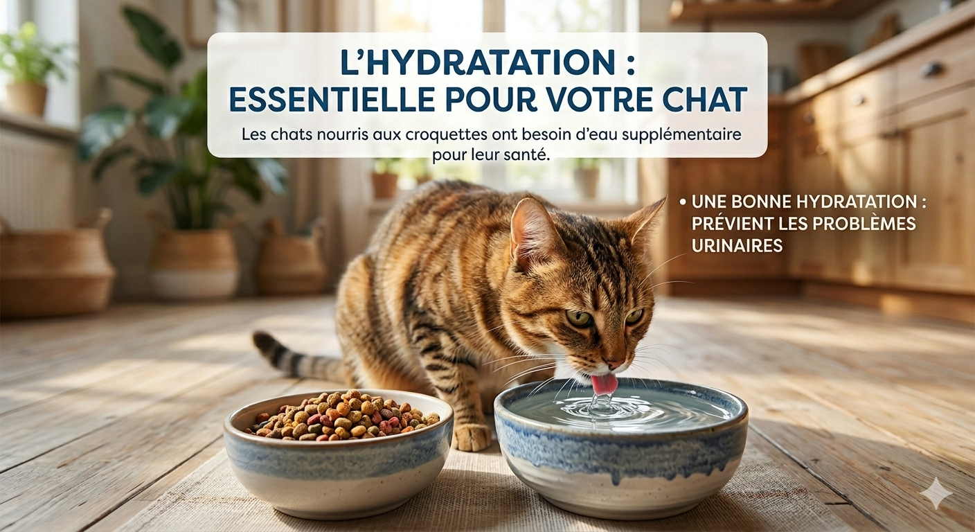 L'importance d'une hydratation supplémentaire pour les chats afin d'éviter les problèmes urinaires --- Cela peut même constituer une deuxième portion avec la même conserve