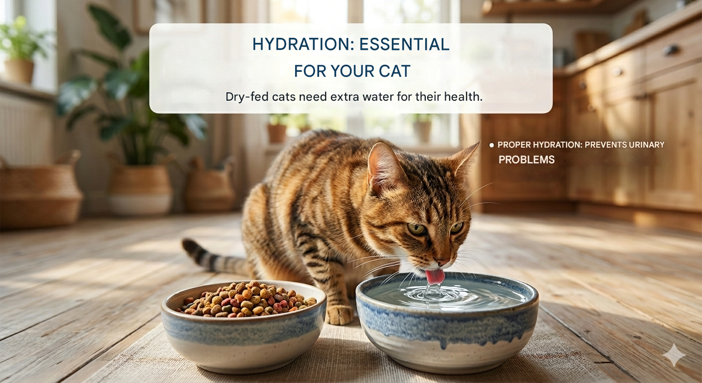 The importance of extra hydration for cats to avoid urinary problems --- This can even be a second serving from the same can.