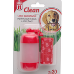 Dogit Bag Dispenser - 2 Rolls/20 Bags - 11.6 x 9 in - Red