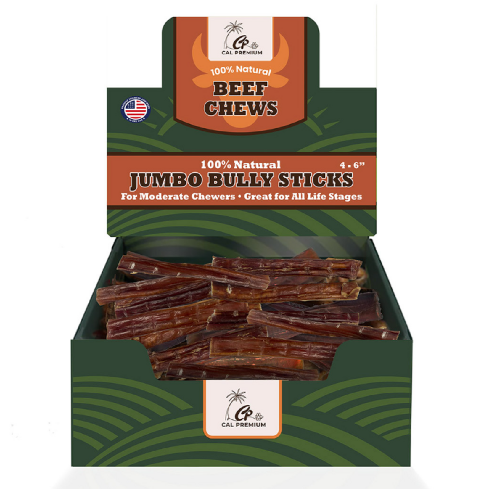 CAL Premium Bully Sticks Jumbo - Beef - 5 to 7 in