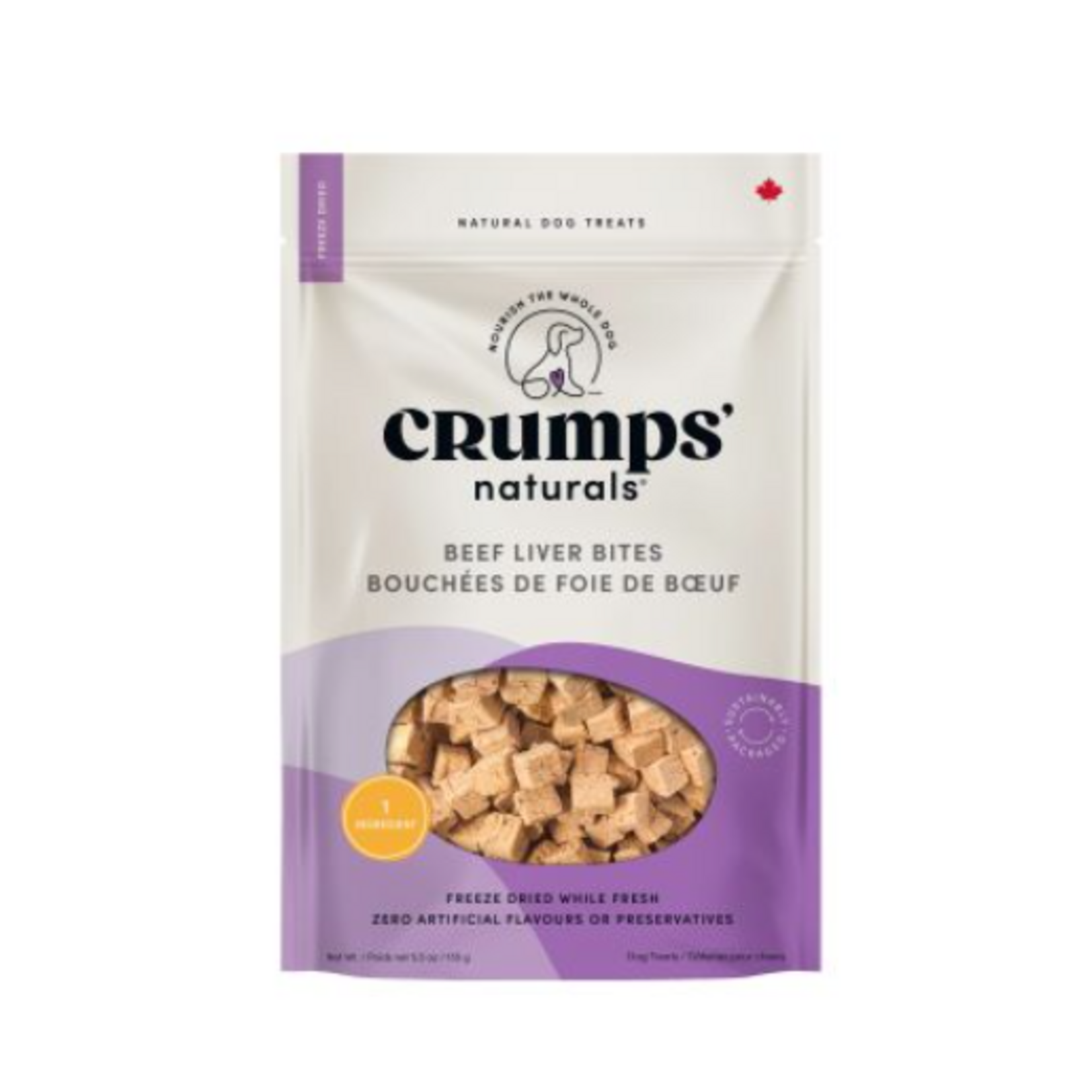 Crumps'Naturals Bouchées de Foie de Boeuf - Lyophilisées - 155 g