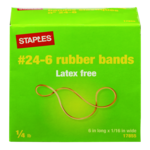 Staples Latex Free Rubber Bands - #24-6, 1/4 lb. Box