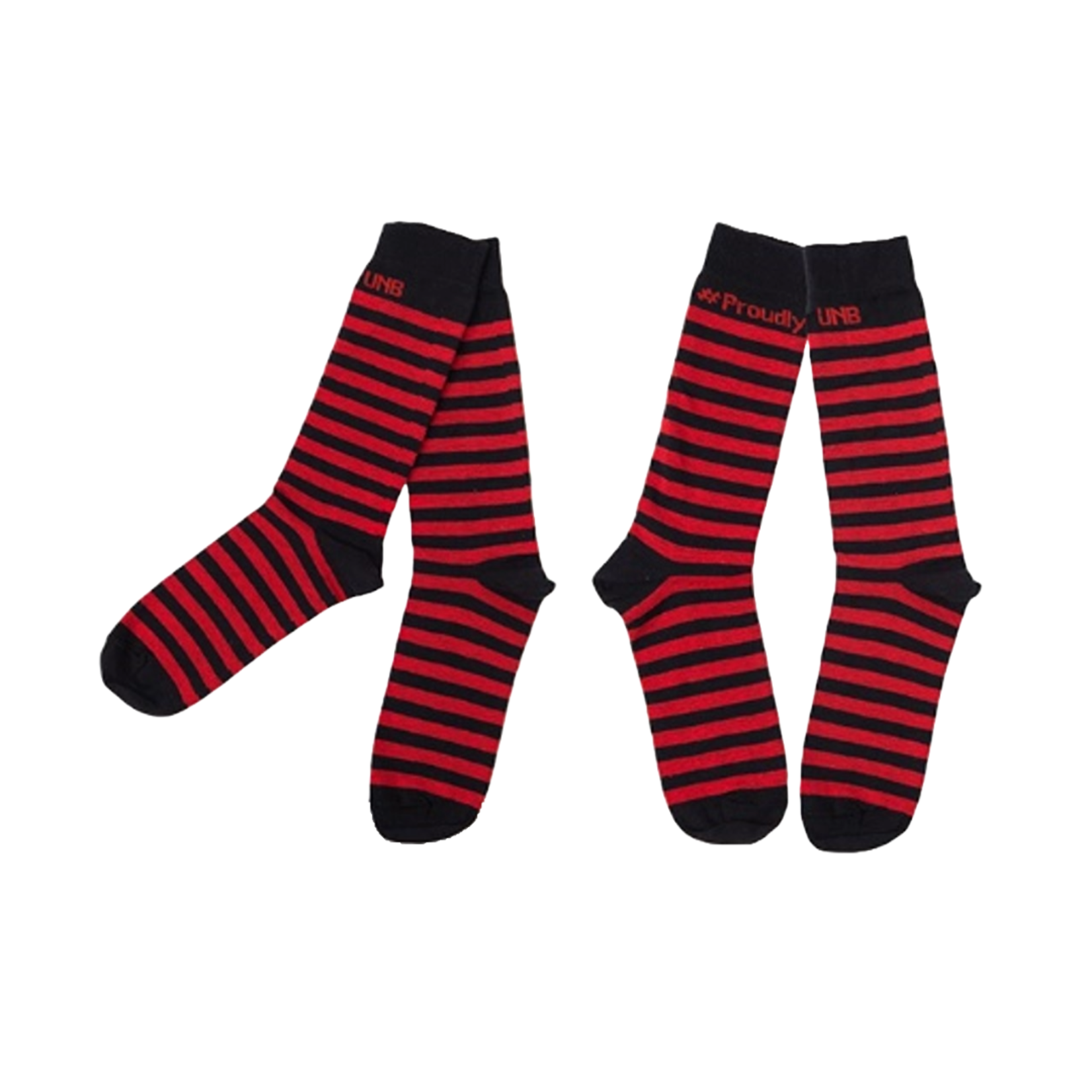 Proudly UNB Proudly UNB Black/Red Striped Socks