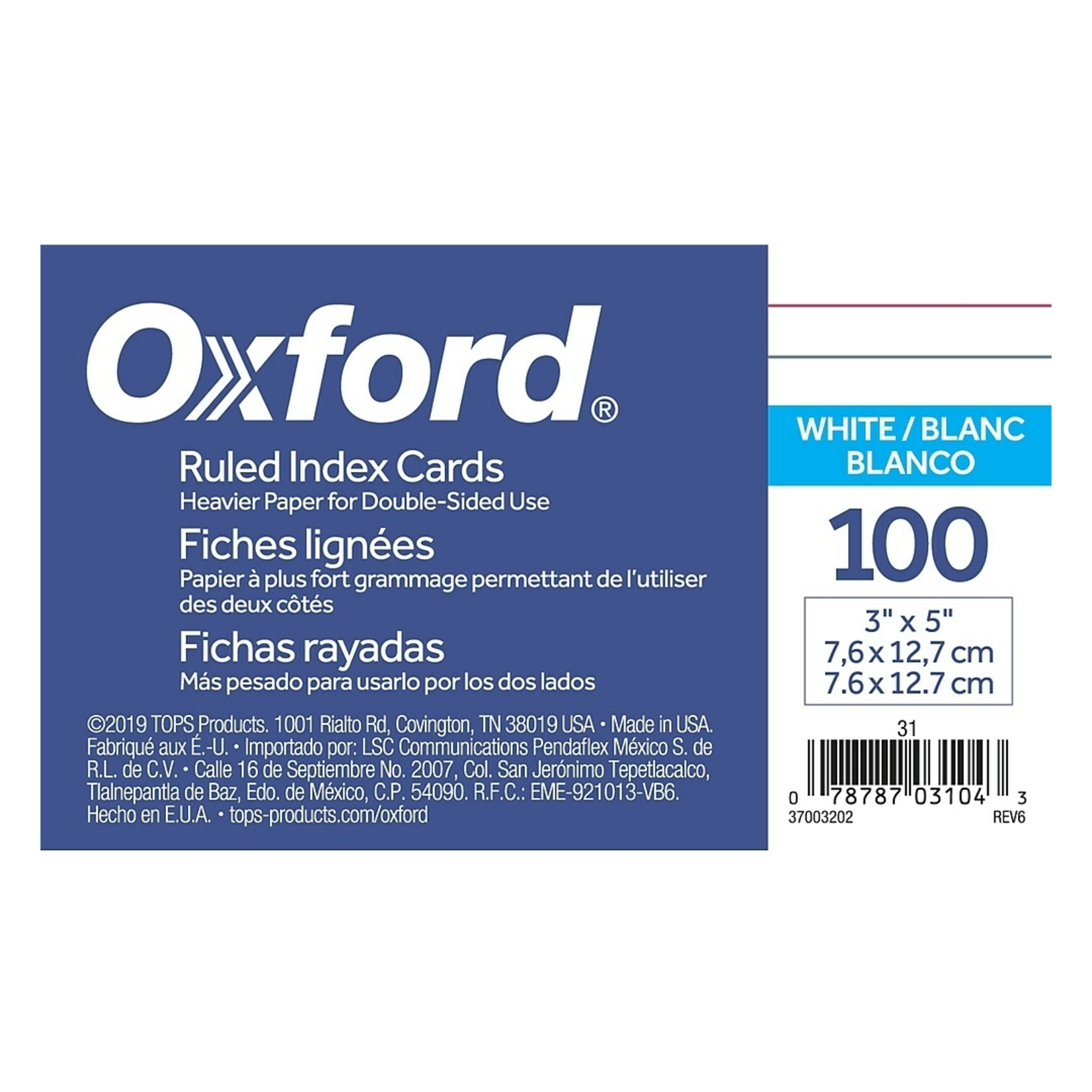 Oxford Ruled Index Cards 3"x5"