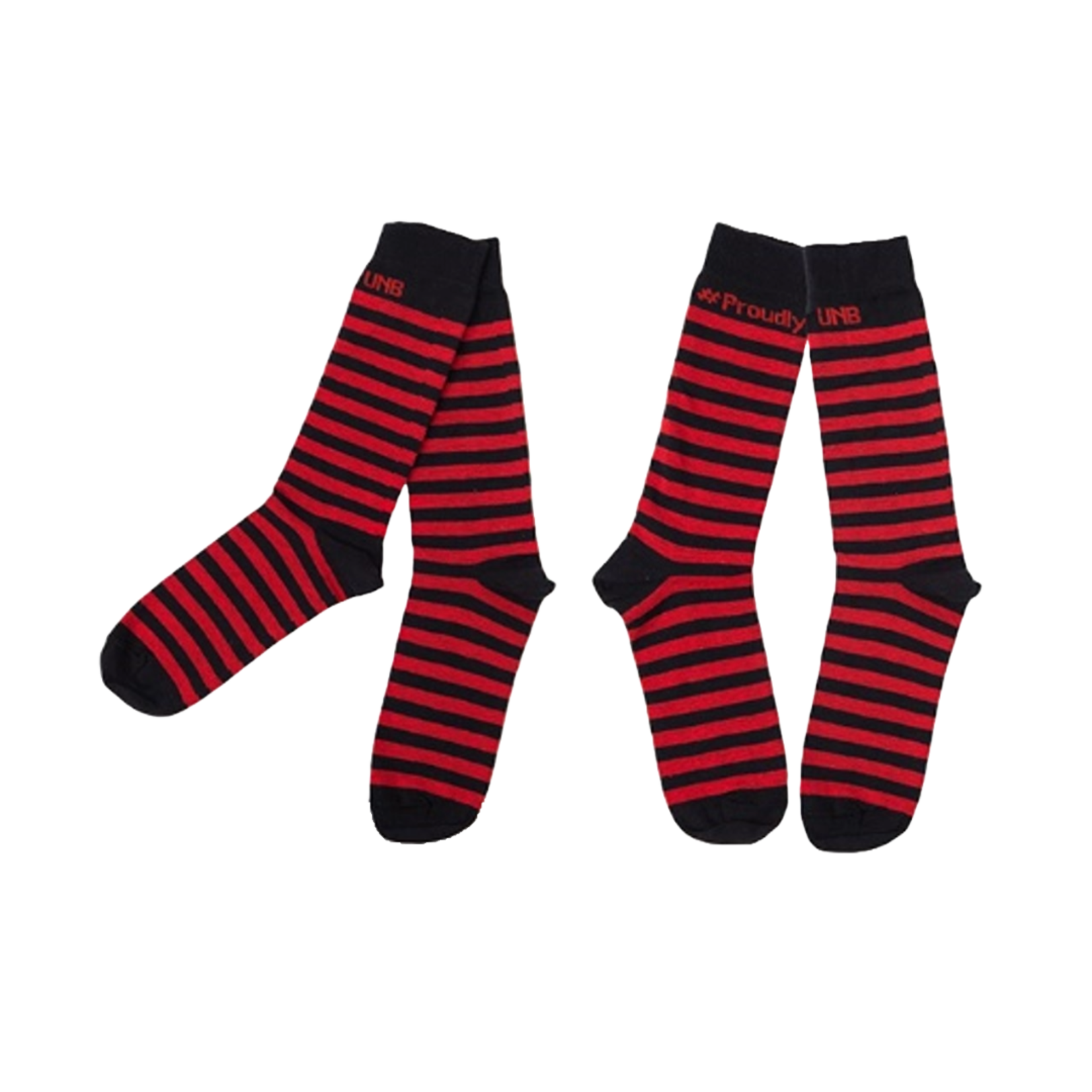 Proudly UNB Proudly UNB Black/Red Striped Socks