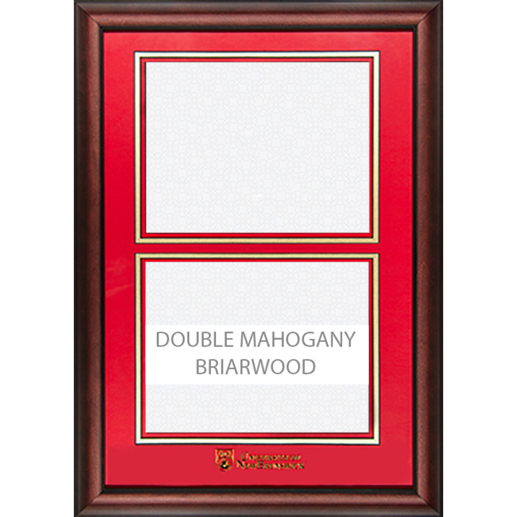 Proudly UNB UNB Double Mahogany Briarwood Frame