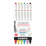 Zebra Zebra Clickart Retractable Marker Pens - 6 pk.