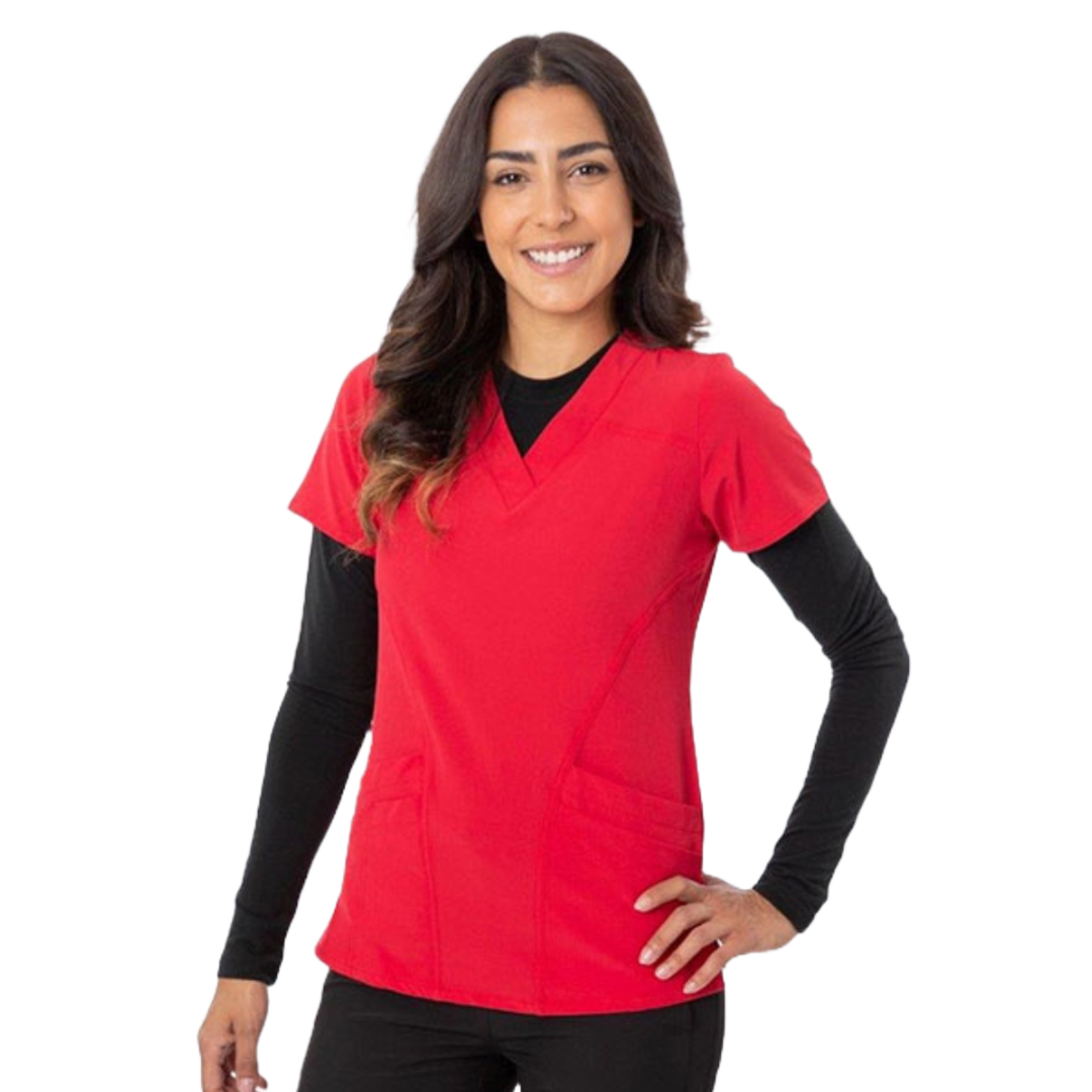 Greentown Zinnia Scrub Top - Red