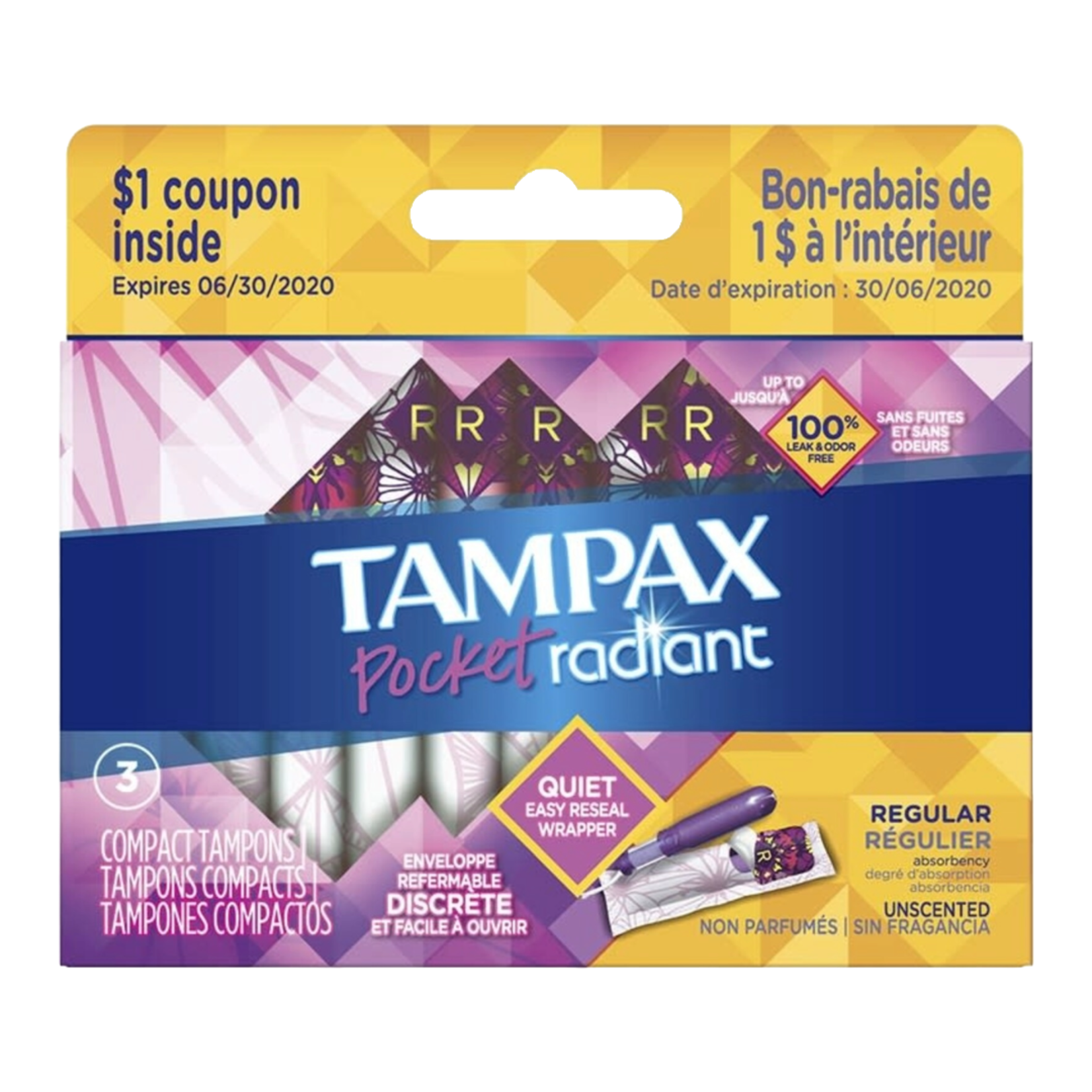 Tampax Pocket Radiant Tampon 3 Pack