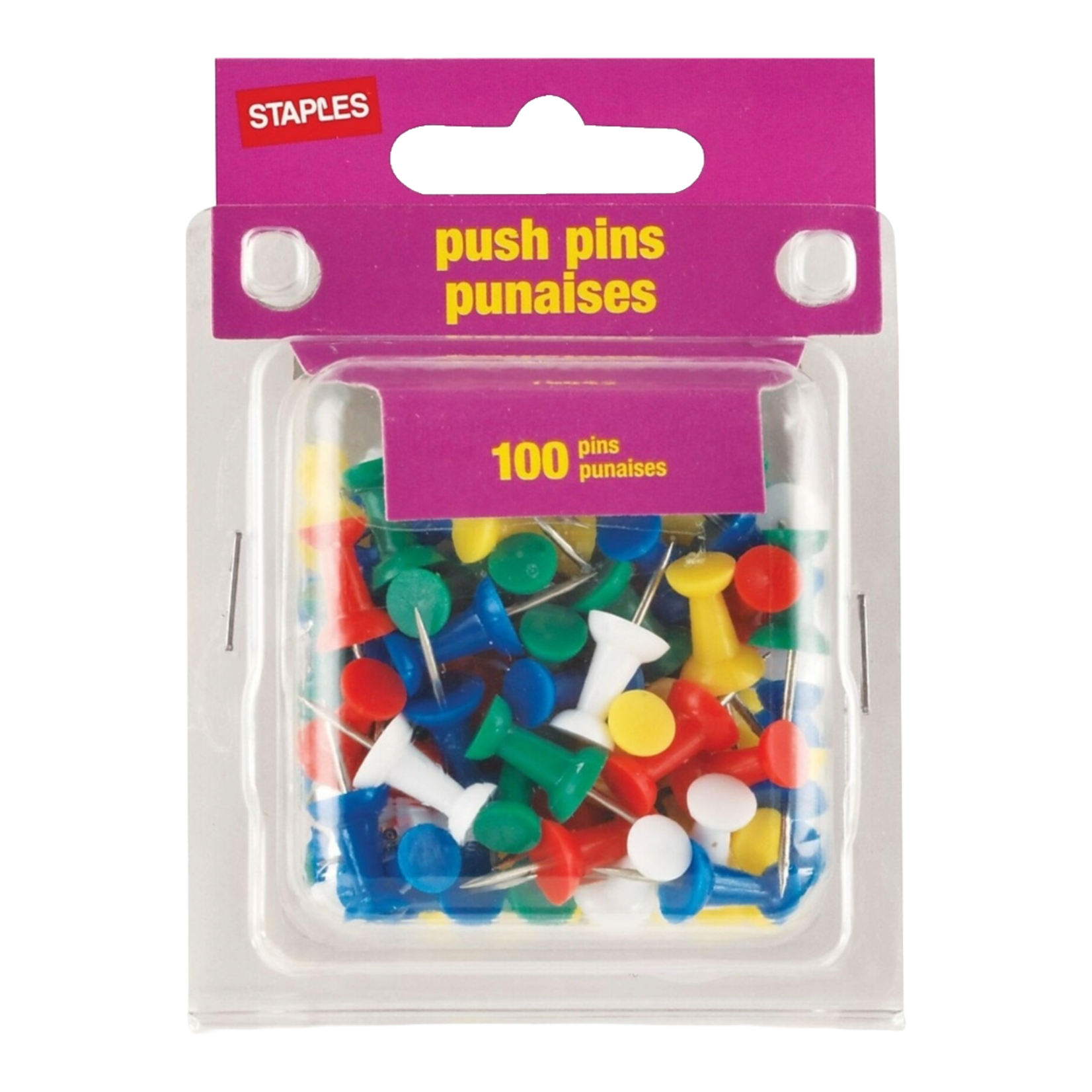 Assorted Push Pins - 100pc.