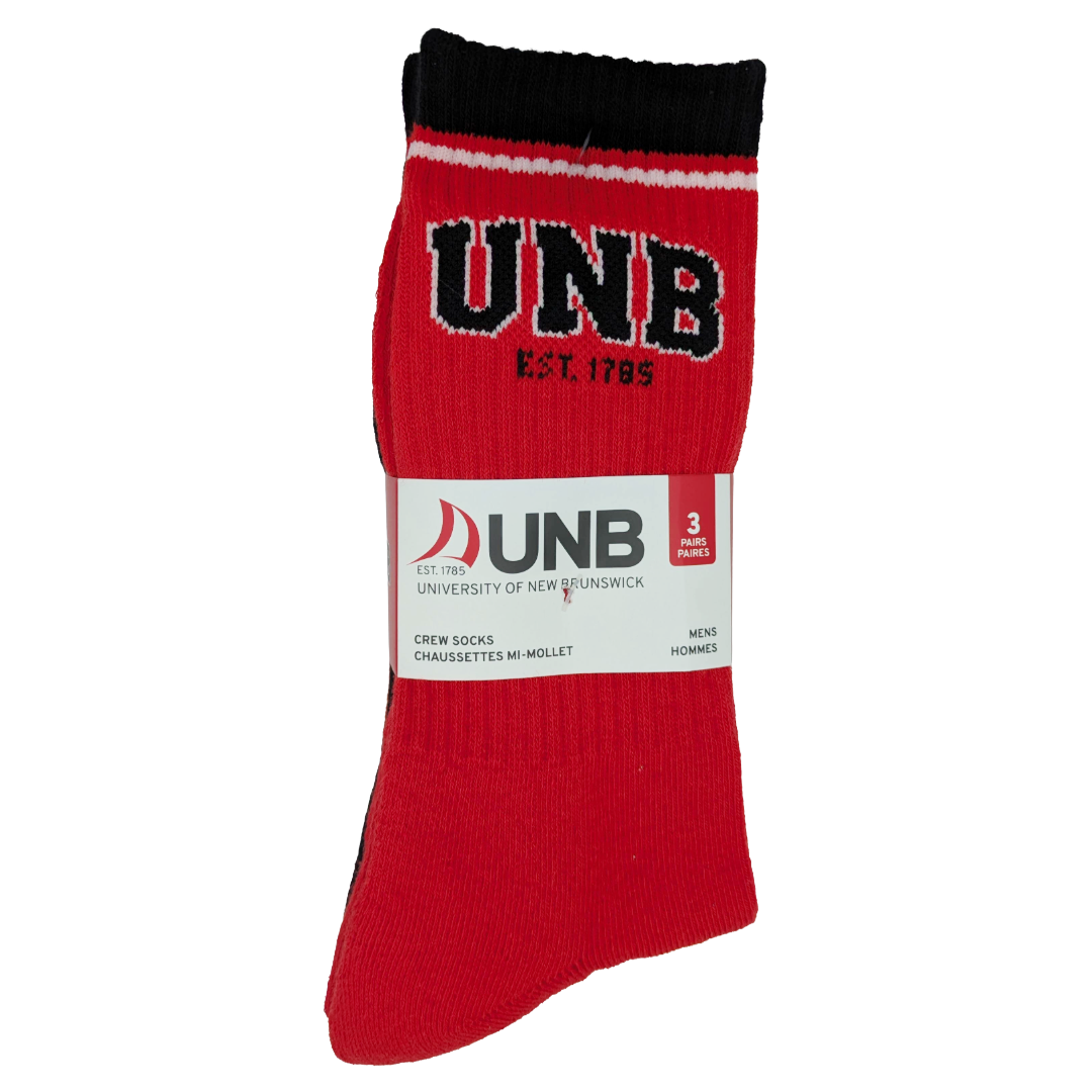 3 Pack Crew Socks - UNB & Seawolves - UNB Saint John Campus Store