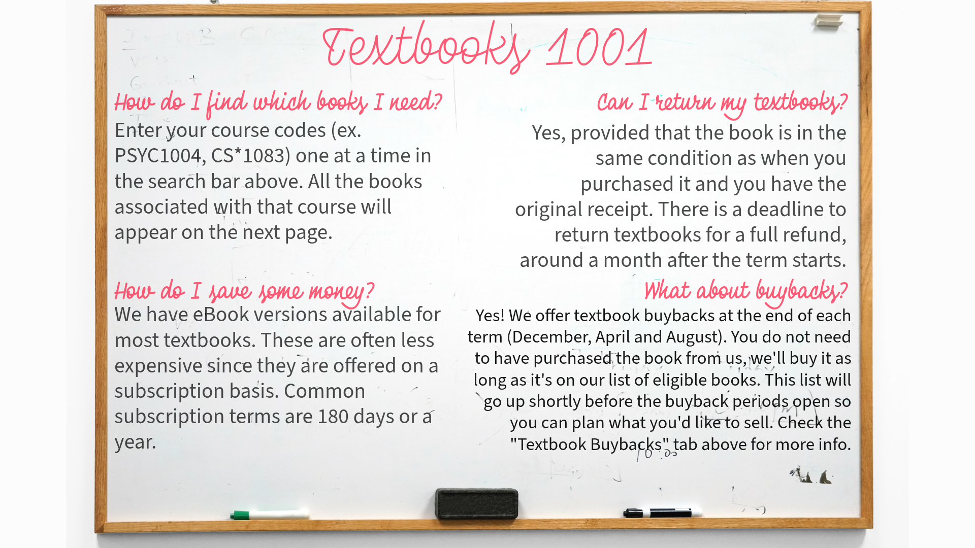 Textbooks 1001