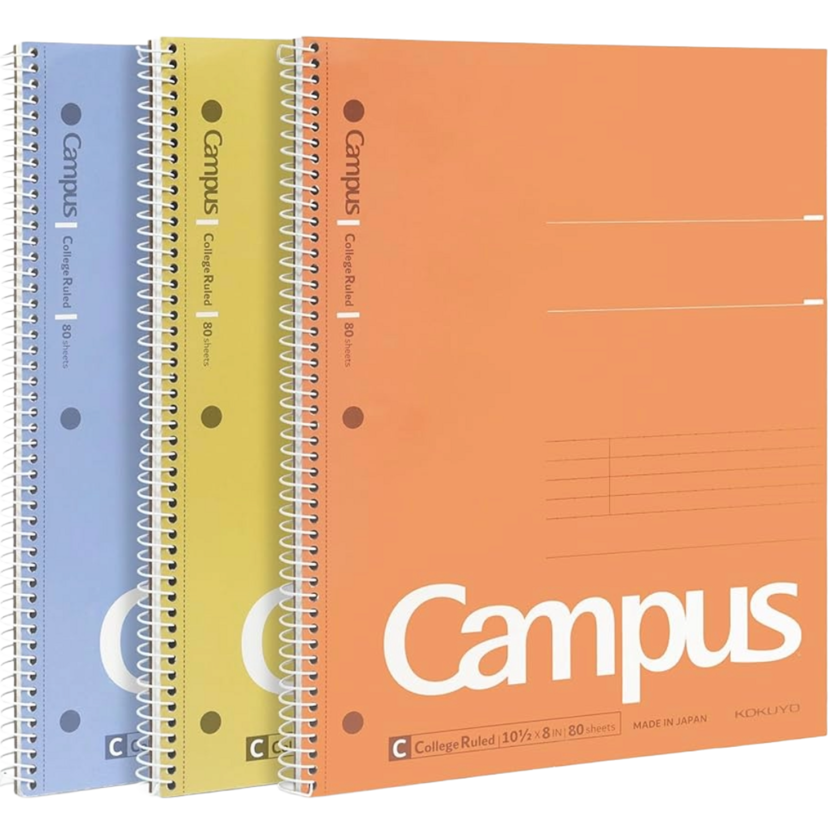KOKUYO KOKUYO Campus Spiral Notebook College Rule 80 Sheets Pack of 3
