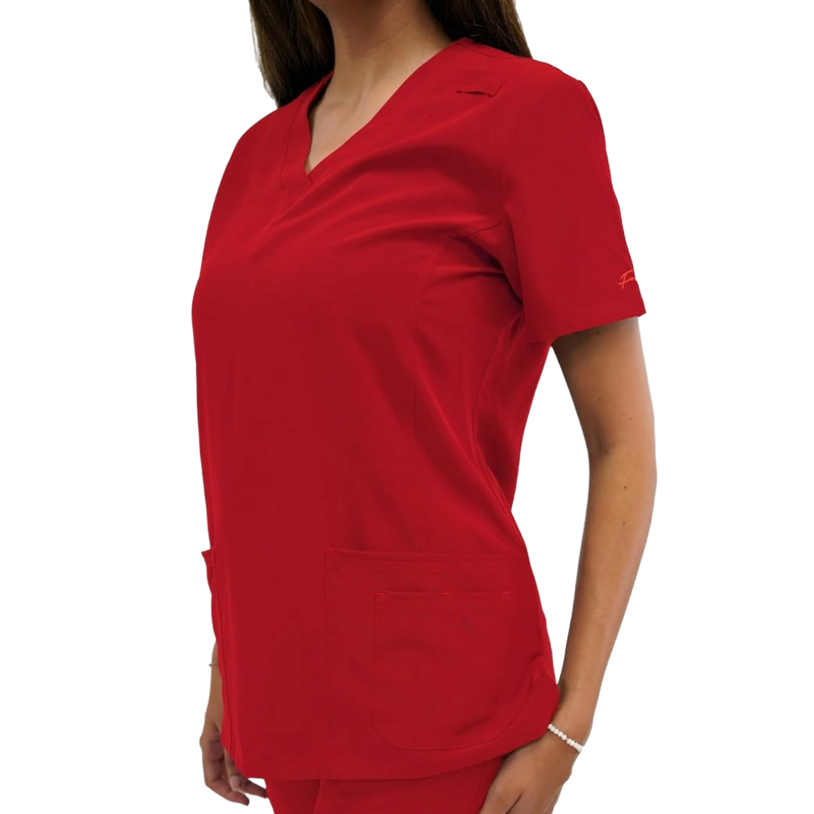 Fubu Women's 5 Pocket V-Neck Scrub Top