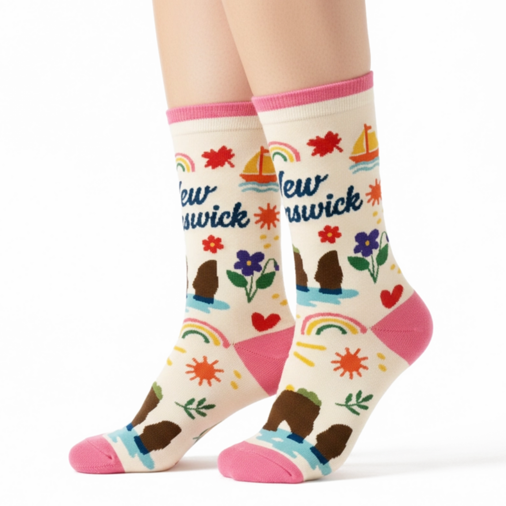 New Brunswick Graphic Crew Socks Ladies