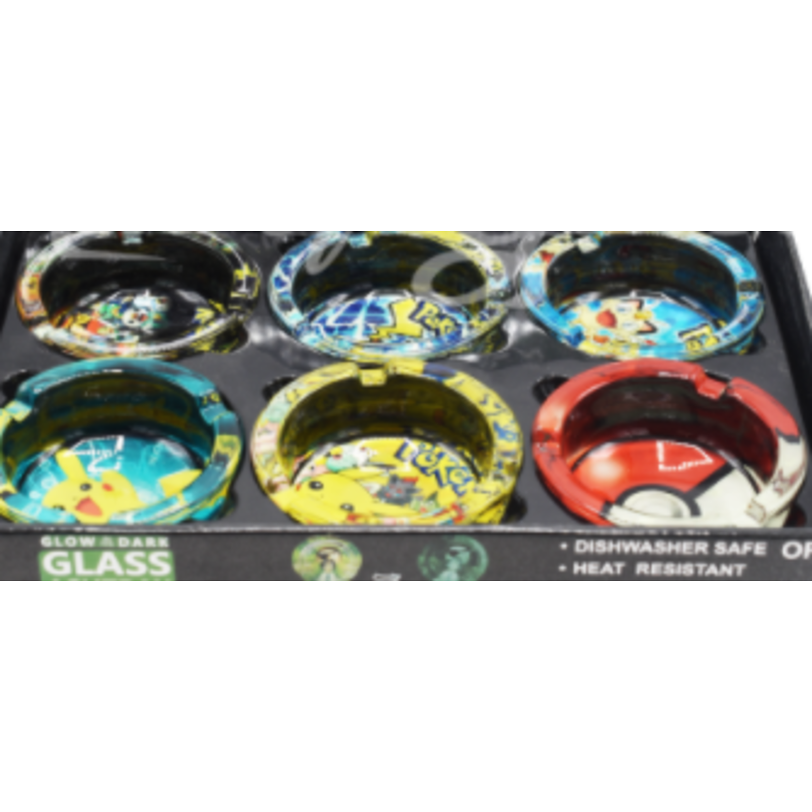 ROUND GLASS GLOW IN THE DARK CHARACTER ASHTRAY