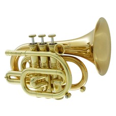 CarolBrass CarolBrass Classic Pocket Trumpet with Gold Brass Finish CPT-3000-GLS-Bb-L