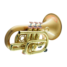 Miniature 2.125 Brass Pocket Trumpet For Dollhouses [AZT B0596