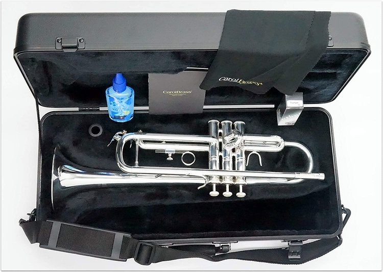 CarolBrass CarolBrass Beginner Trumpet with Silver Plated Finish CTR-2000H-YSS-Bb-S