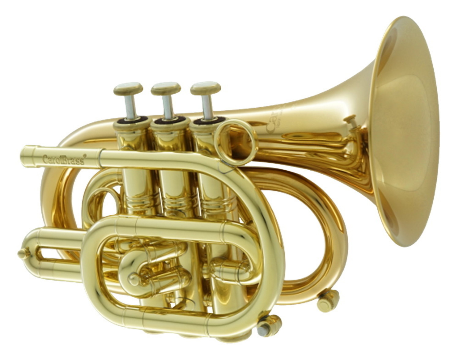 CarolBrass Professional Gold Brass Pocket Trumpet CPT-3000-GLS-Bb