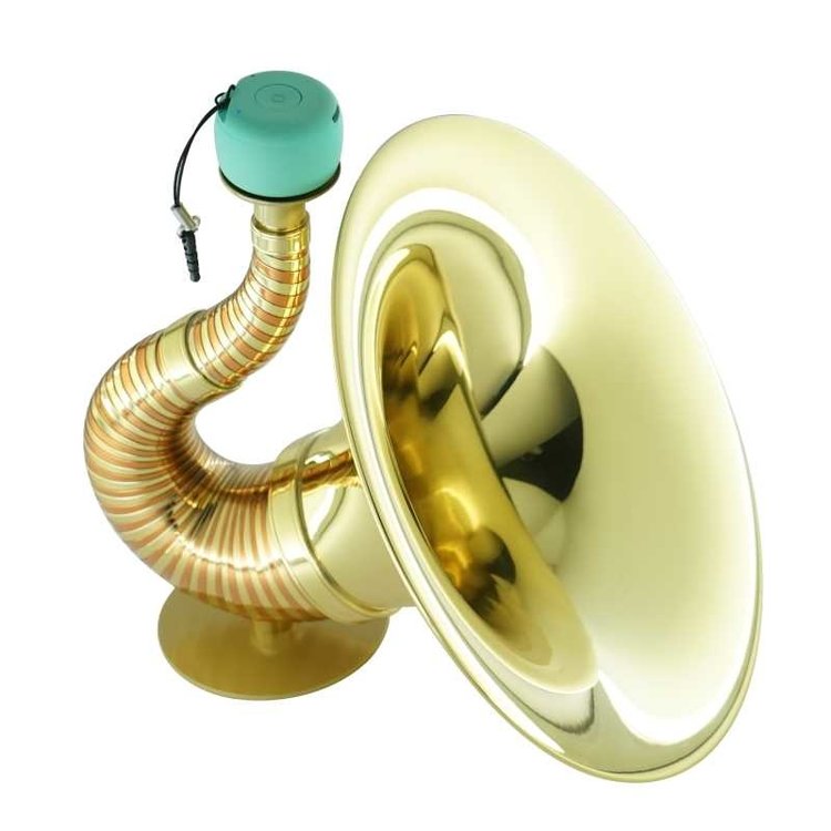 CarolBrass CarolBrass Yellow  / Red Brass Trumpet Desk Speaker