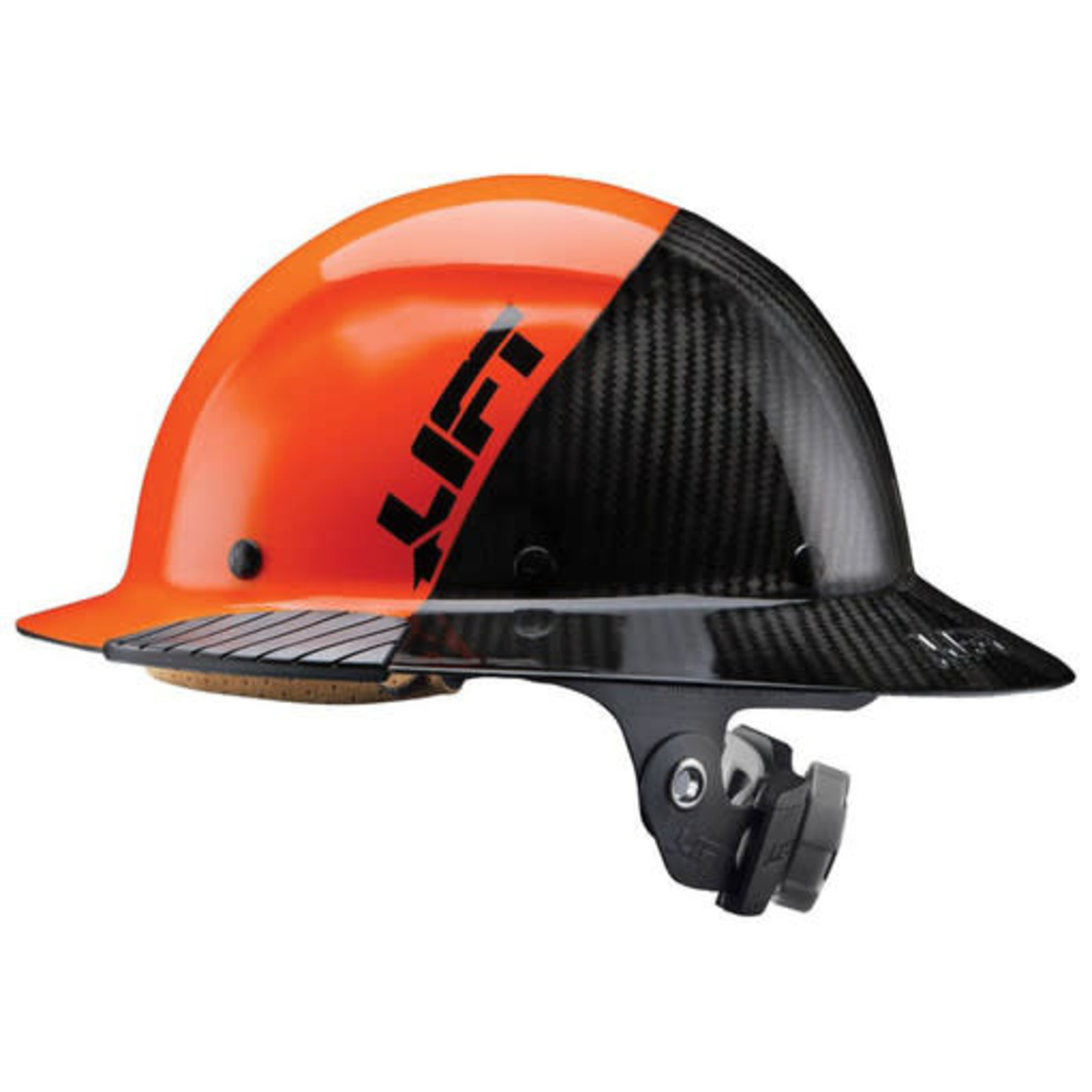 Lift Safety HDF50C-19OC DAX Carbon Fiber Full Brim Hard Hat, Orange/Black