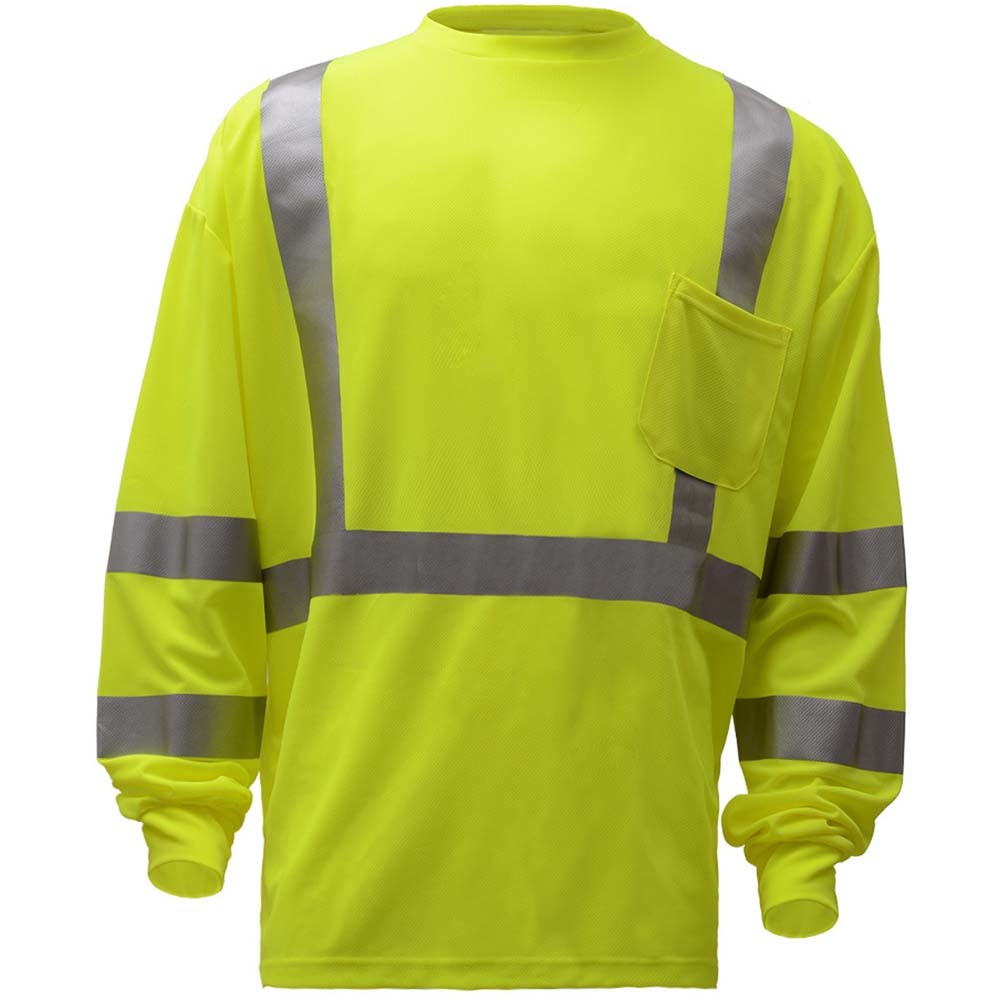 Safety Long Sleeve T-Shirt with Chest Pocket