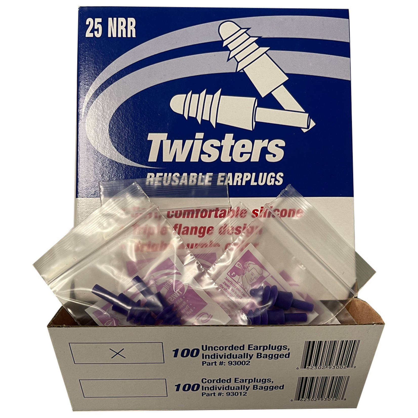 Gateway Safety 93002 Twisters® Purple Uncorded Ear Plugs (100 Count)