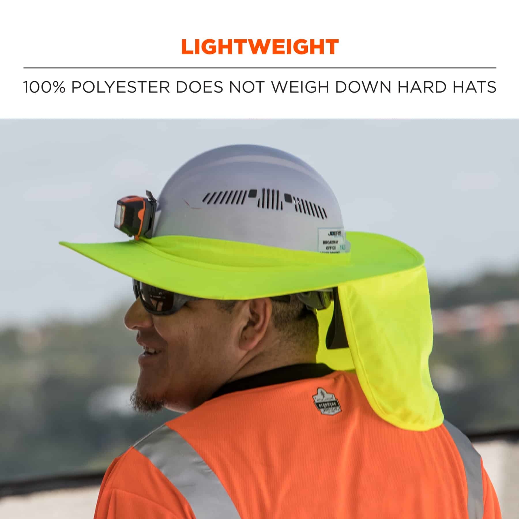 Ergodyne Chill Its Hard Hat Brim + Neck Shade, Lime - Safety