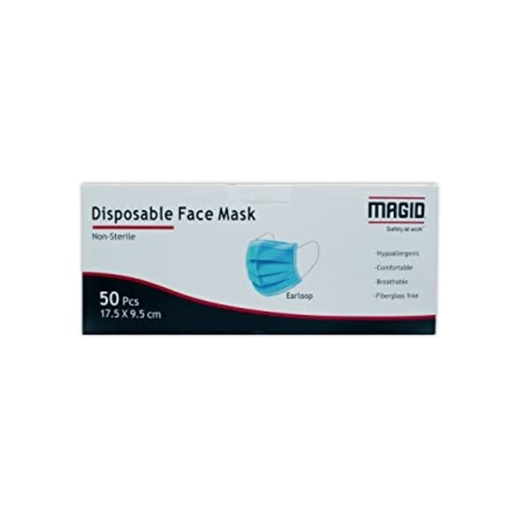 Magid Glove & Safety Disposable 3-ply Mask, 50 Per Box (MM005)
