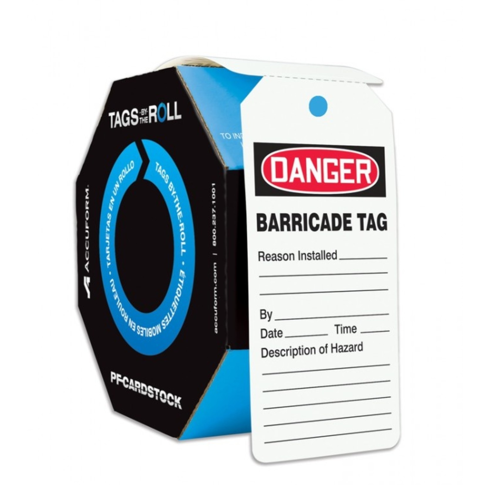 Accuform Signs Danger Barricade Tags 100 Count (TAR128)