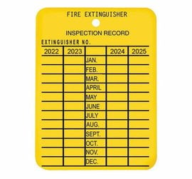 State Fire Extinguisher Service Plastic Service Tag