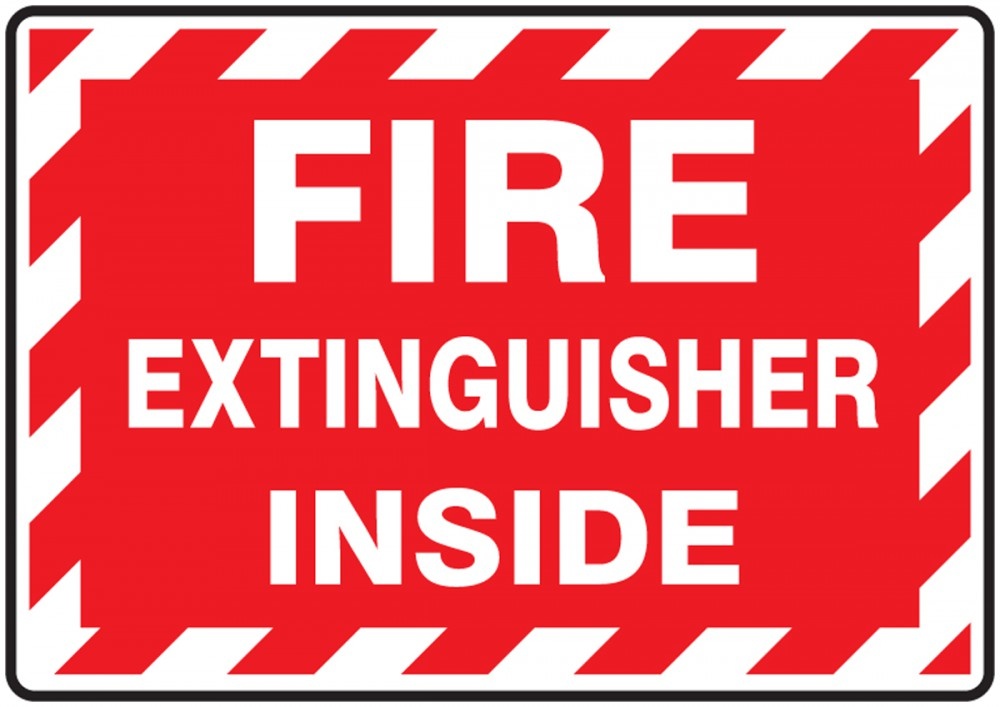 Accuform Signs Fire Extinguisher Inside Sign