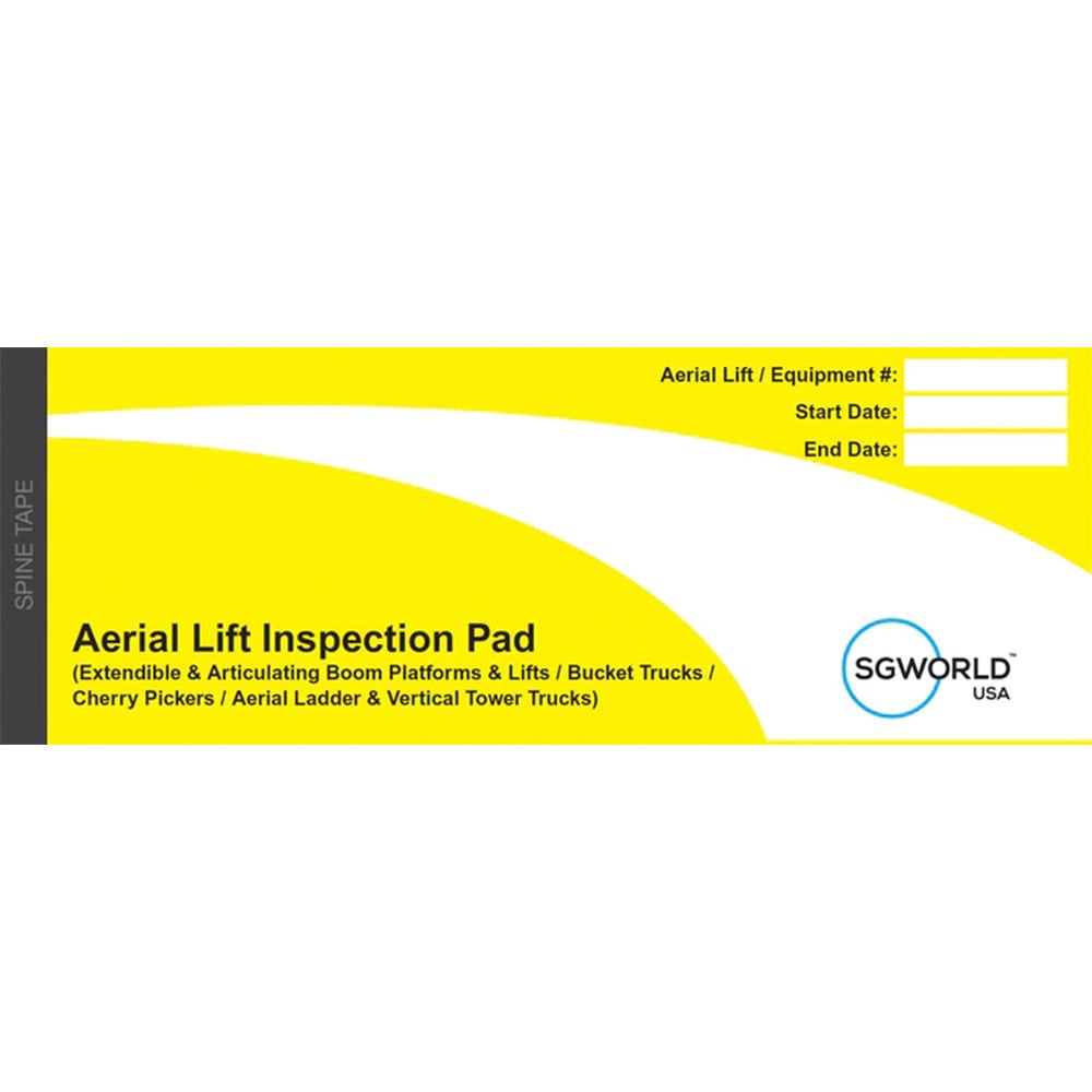 SG World USA AL-KITPUS - Aerial Lift Inspection Book Includes 30 Inspections Forms (2-Part Forms)