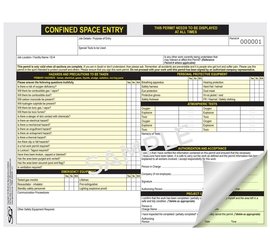 SG World USA WP3CS-US - Confined Space Work Permits - 3-Part Form with Confined Space Danger Sign on Back (Pack of 10)