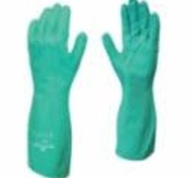 Showa SHOWA Flock-Lined Nitrile Disposable Gloves, Gauntlet Cuff, Size 9/Large, Green - 1 DZ (845-730-09)