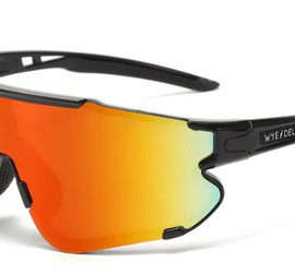 WYE DELTA Z87-HZ-REDR-POL:   Wye Delta's HIVIZ RED REVO POLARIZED Safety Glasses.  100% UV / ANSI Z87+