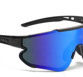 WYE DELTA Z87-HZ-DB-POL:   Wye Delta's HIVIZ DEEP BLUE POLARIZED Safety Glasses.  100% UV / ANSI Z87+